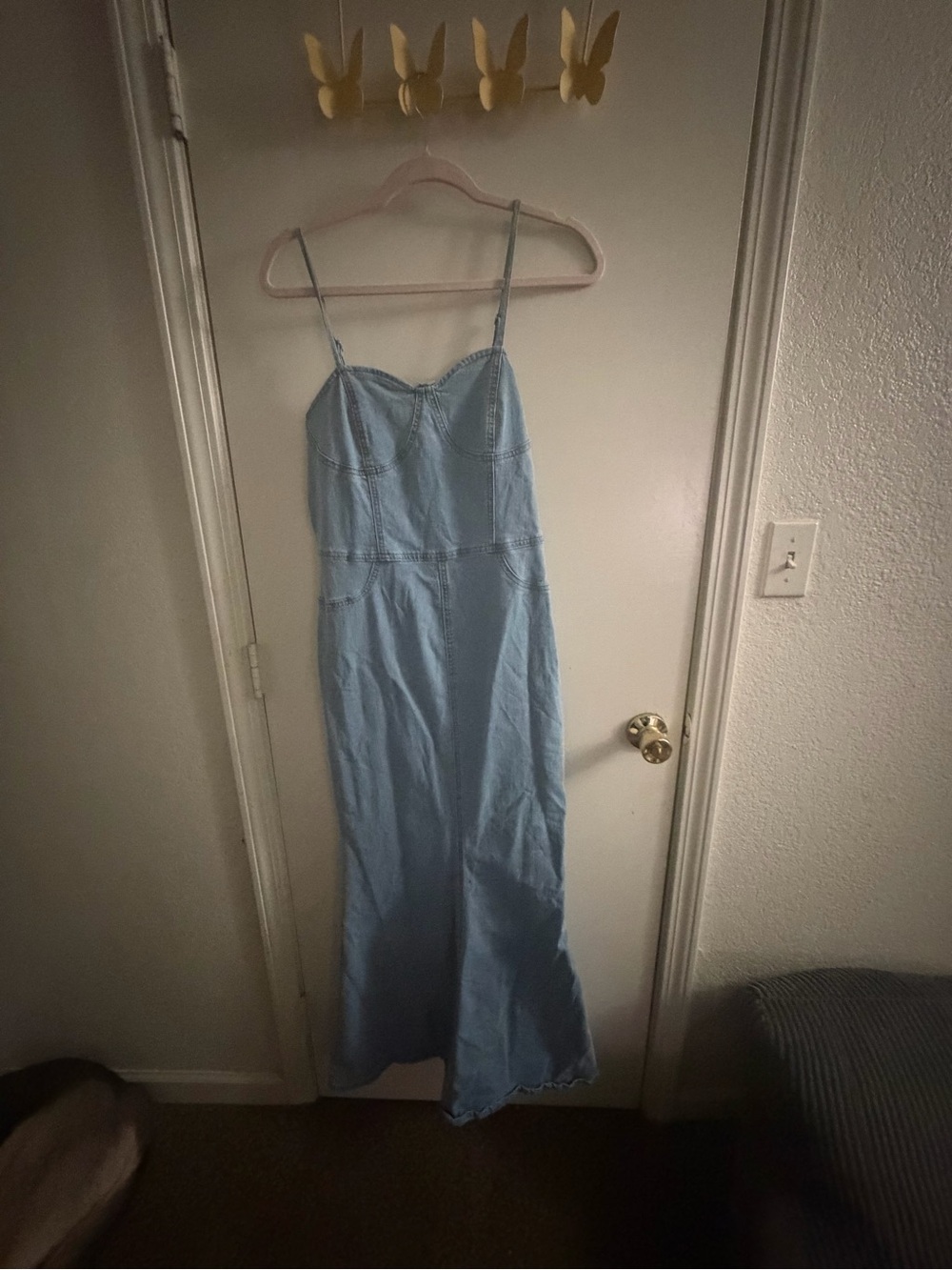 SHEIN Light Blue Spaghetti Strap Maxi Dress